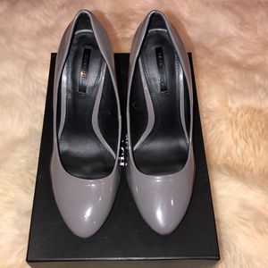 Zara gray patent finish high heels size 6.5/EU 37